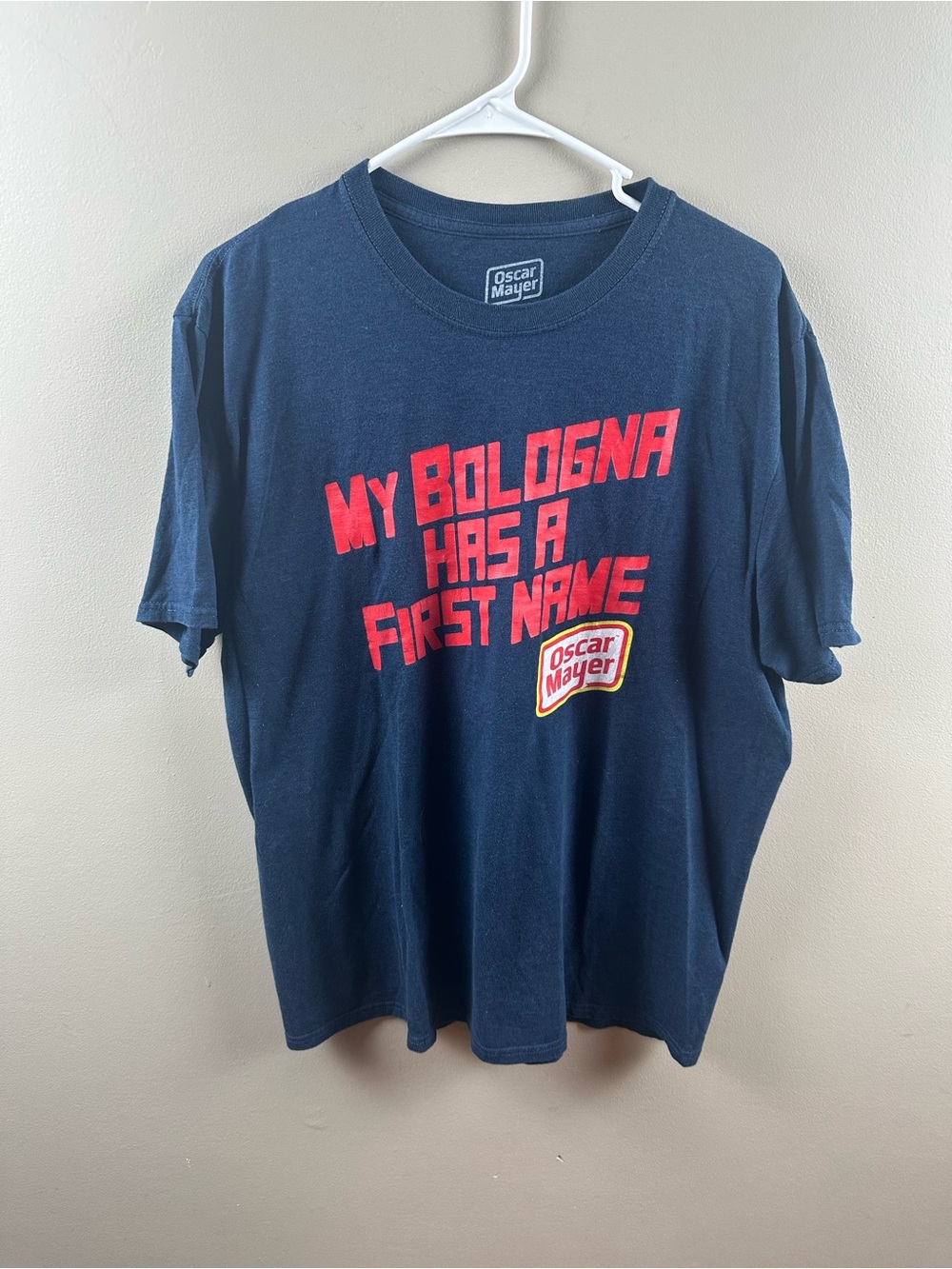 Oscar Mayer Navy Short Sleeve Tee with Red Front Graphic